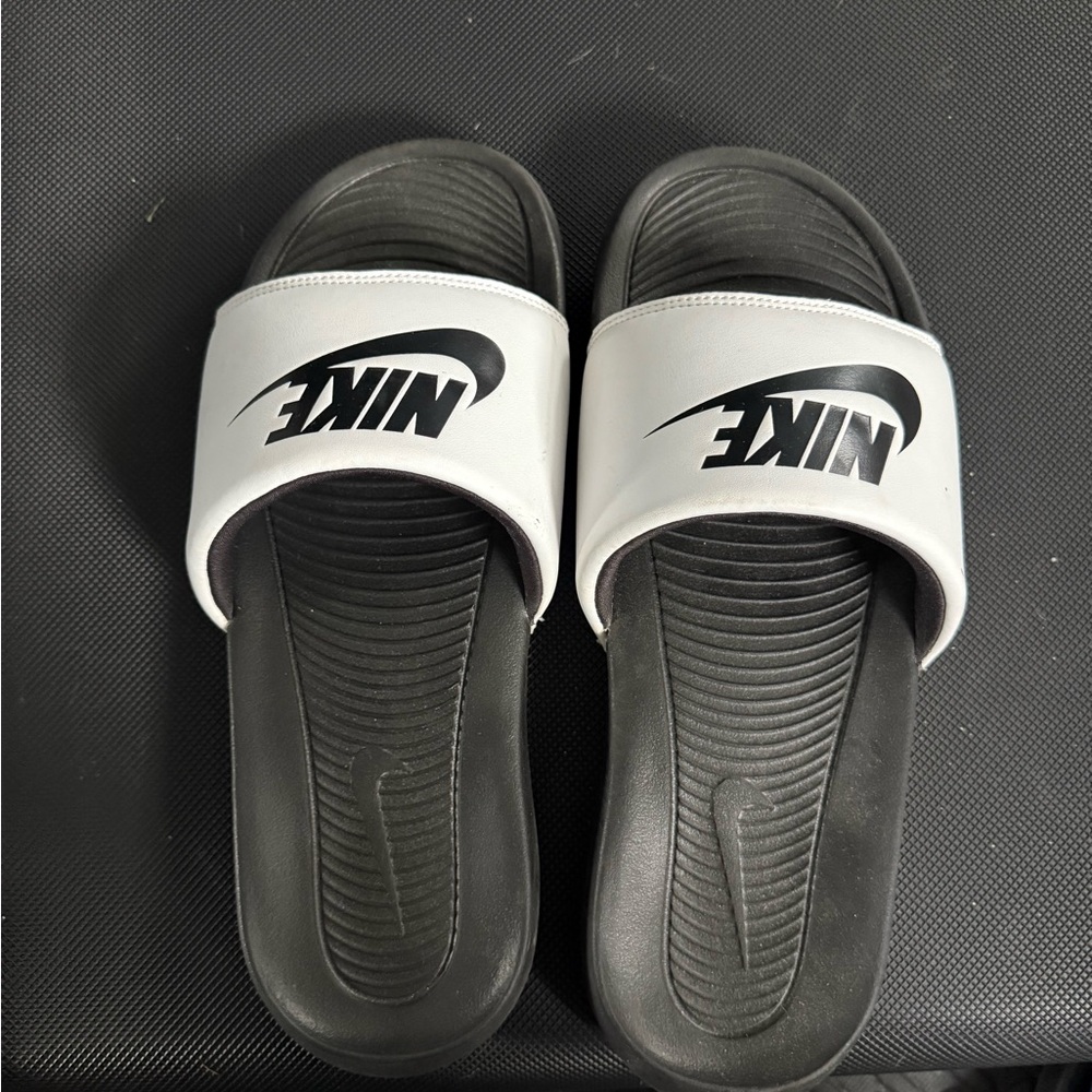 Nike Black and White Mens Slides